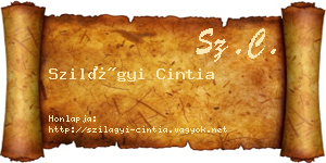 Szilágyi Cintia névjegykártya